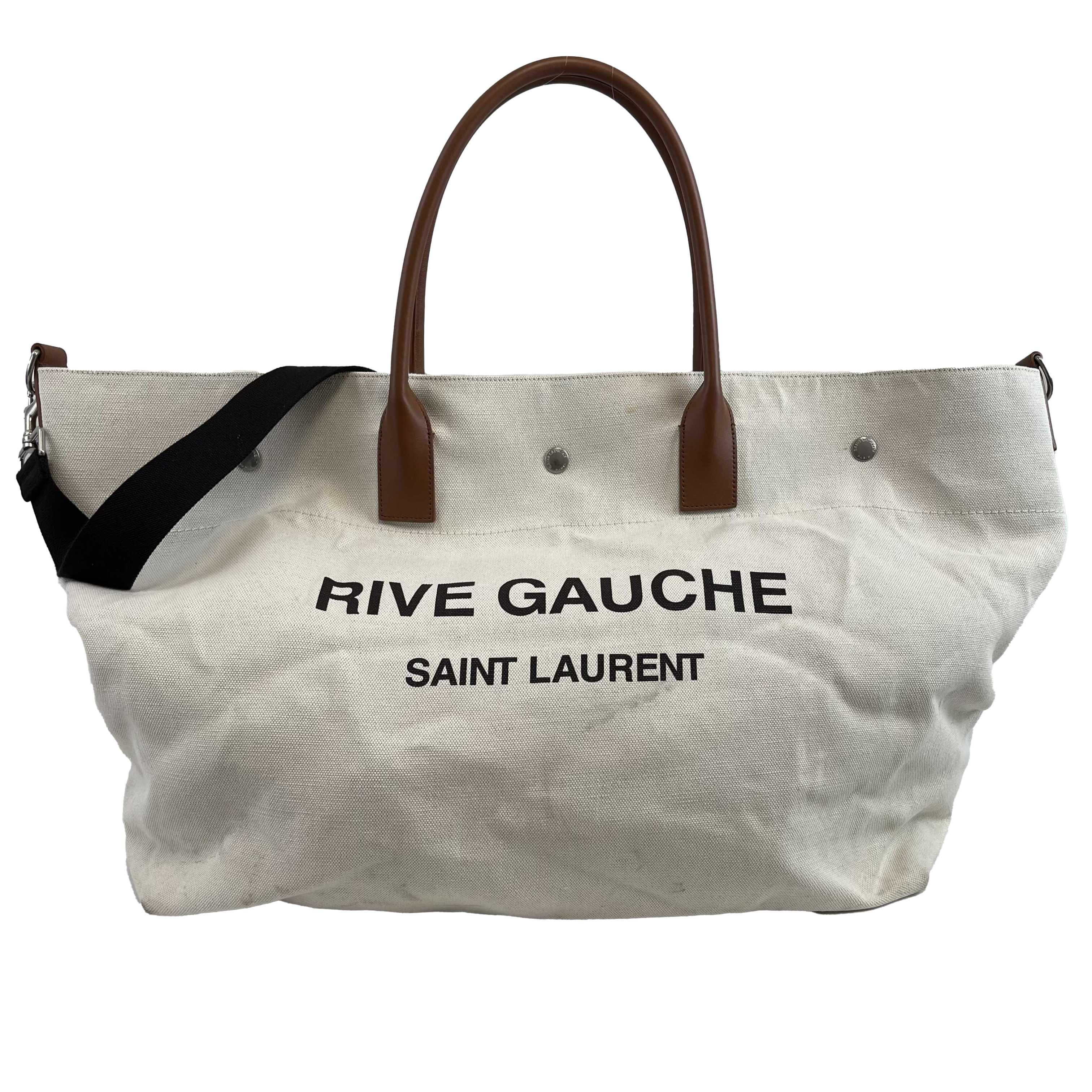 Saint Laurent Rive Gauche Maxi Tote Cream Tote Bag | eBay
